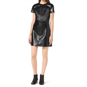 Michael Kors Black Faux Leather Dress